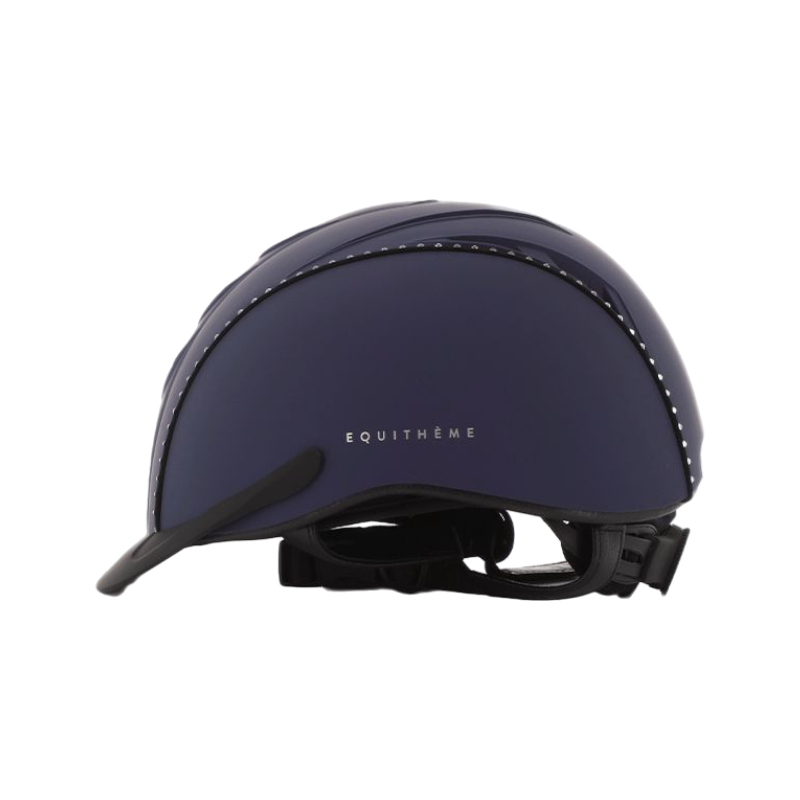 Equithème - Casque d’équitation Compet marine cristaux blanc