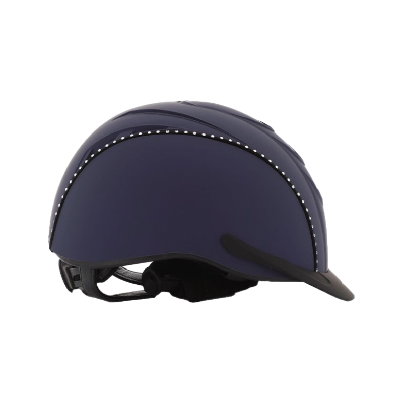 Equithème - Casque d’équitation Compet marine cristaux blanc