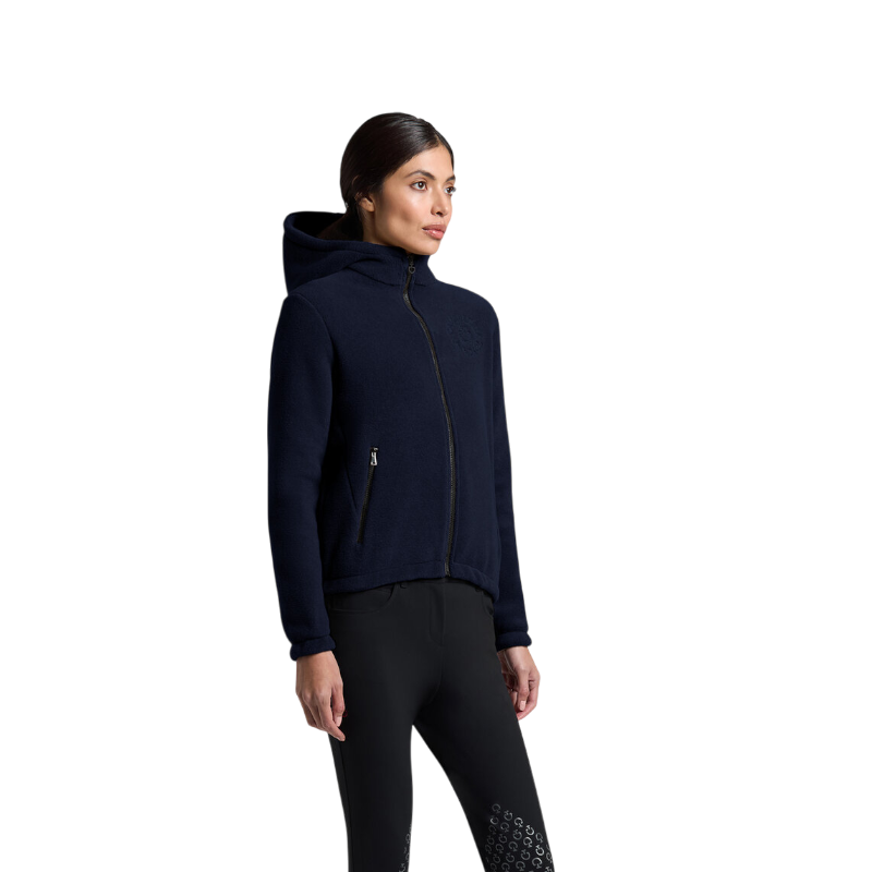 Cavalleria Toscana - Sweat à capuche femme zippé polaire marine