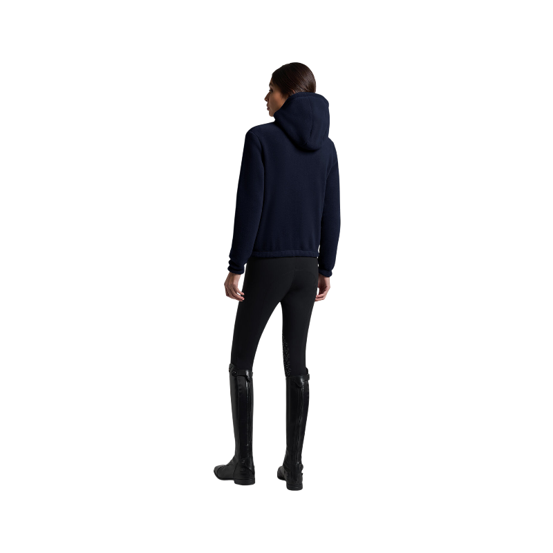 Cavalleria Toscana - Sweat à capuche femme zippé polaire marine