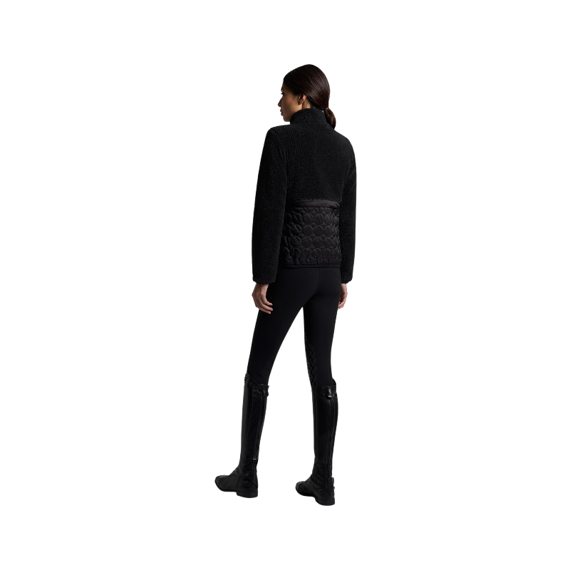 Cavalleria Toscana - Veste zippée femme Teddy + Nylon noir