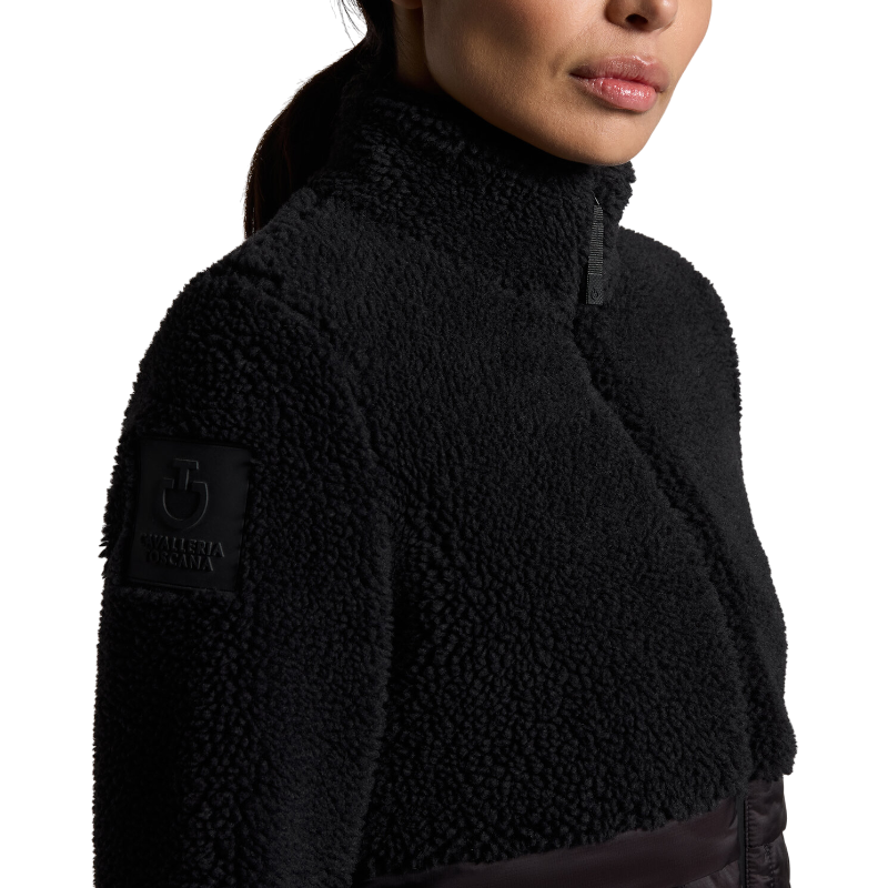 Cavalleria Toscana - Veste zippée femme Teddy + Nylon noir