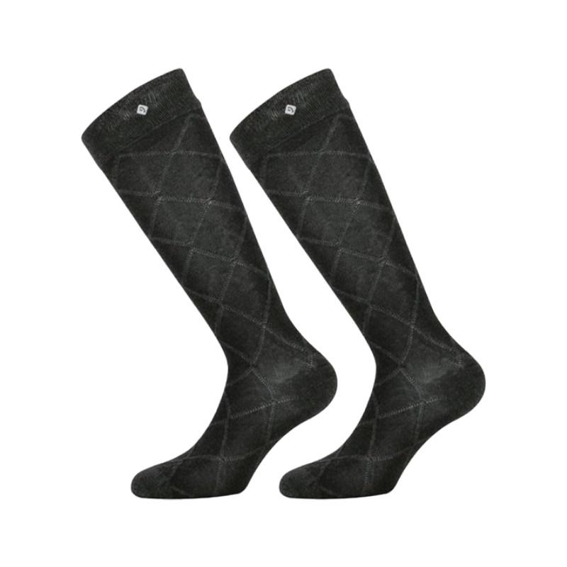 Equithème - Chaussettes d'équitation Roman noir | - Ohlala