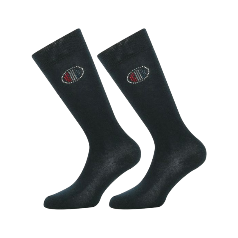 Equithème - Chaussettes d'équitation Joe noir | - Ohlala