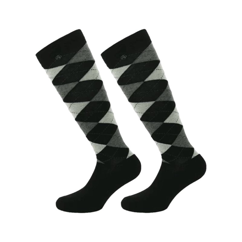 Equithème - Chaussette Argyle noir/gris (x1)