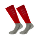 Equithème - Chaussettes d'équitation Compet rouge/gris (x2) | - Ohlala