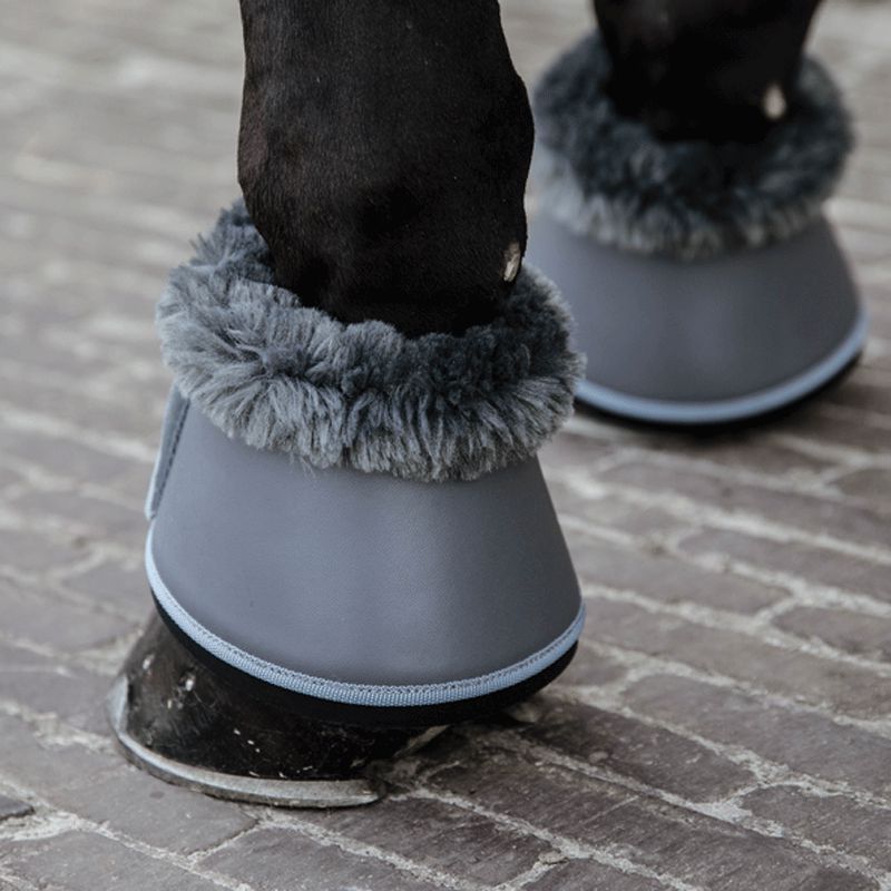 Kentucky Horsewear - Cloches chevaux cuir et mouton gris/ gris | - Ohlala