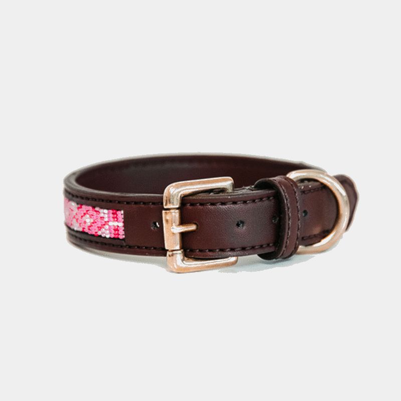 Kentucky Horsewear - Collier pour chiens perles faites main rose | - Ohlala