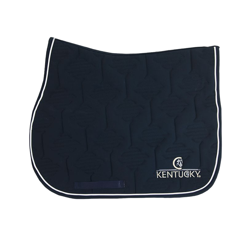 Kentucky Horsewear - Tapis de selle color edition cuir logo marine | - Ohlala