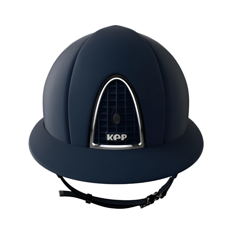 KEP - Casque d'équitation Cromo Textile marine visière polo