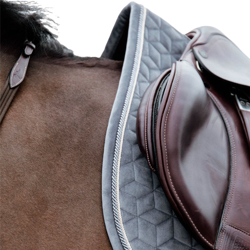 Kentucky Horsewear - Tapis de selle Basic Velvet jumping gris | - Ohlala