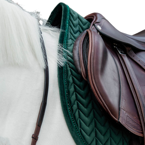 Kentucky Horsewear - Tapis de selle Velvet Pearls vert sapin | - Ohlala