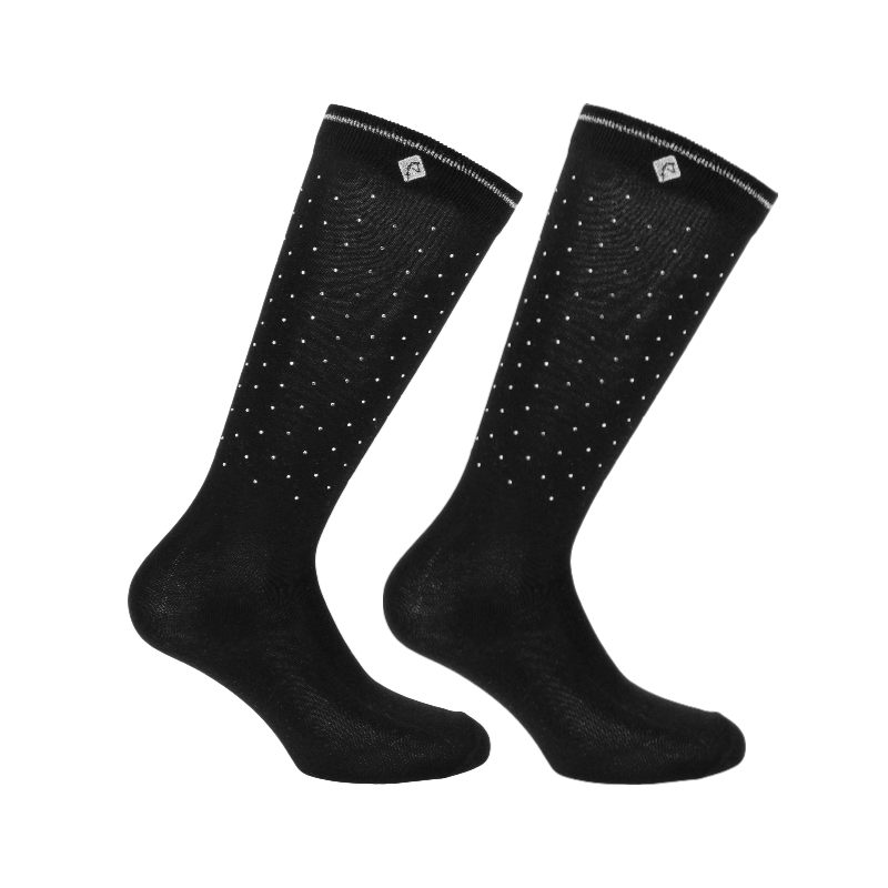 Equithème - Chaussettes d'équitation Kamilia Je t'aime noir