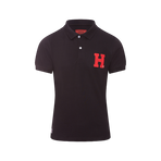 Hagg - Polo manches courtes homme noir/ rouge | - Ohlala