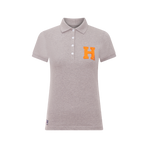 Hagg - Polo manches courtes femme gris/ orange | - Ohlala