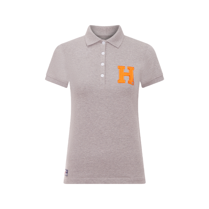 Hagg - Polo manches courtes femme gris/ orange