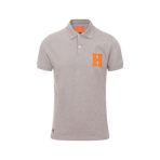 Hagg - Polo manches courtes homme gris/ orange | - Ohlala