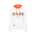 Hagg - Sweat à capuche femme blanc/ orange/ bleu roi | - Ohlala