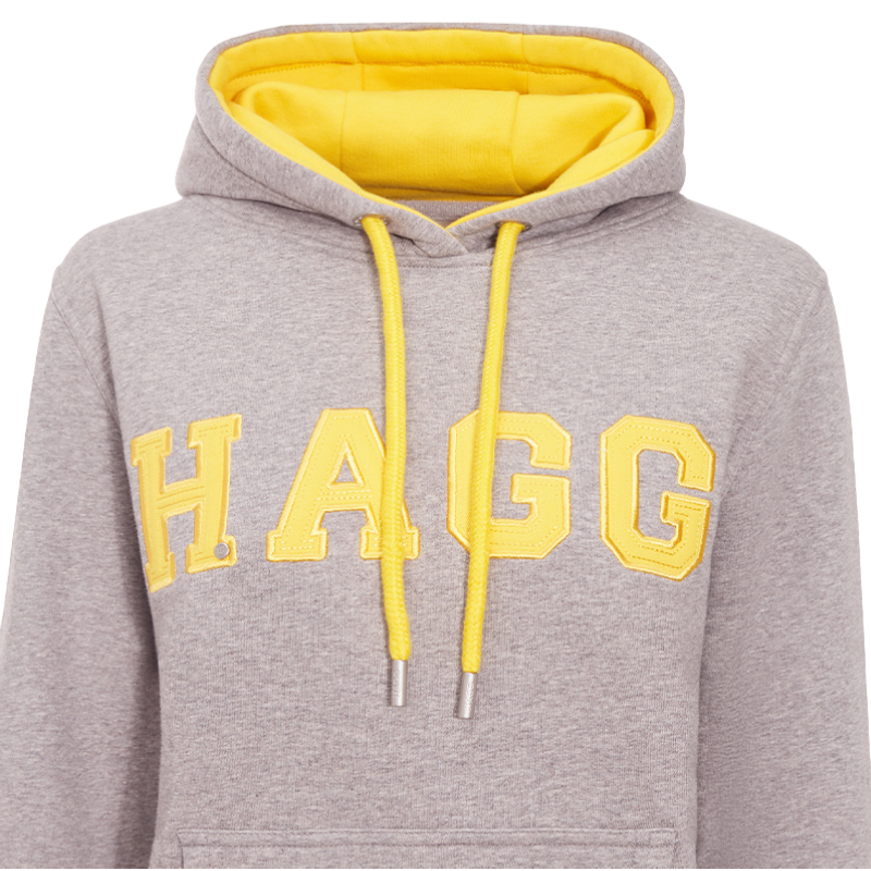 Hagg - Sweat à capuche femme gris/ jaune