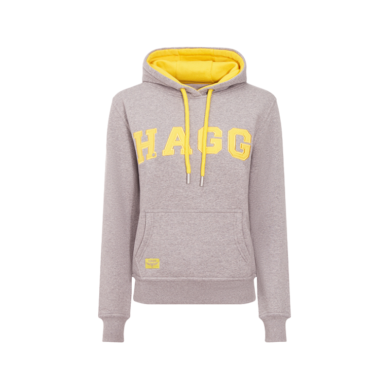 Hagg - Sweat à capuche femme gris/ jaune