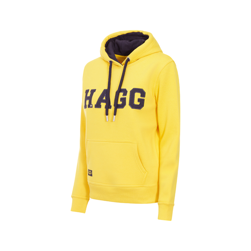 Hagg - Sweat à capuche femme jaune/ marine