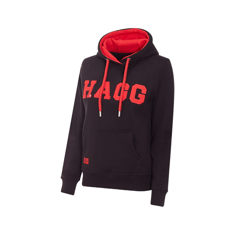 Sweat a capuche femme noir rouge HAGG OHLALA