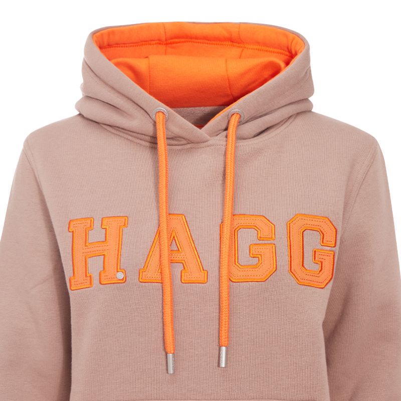 Hagg - Sweat à capuche femme marron glacé/ orange