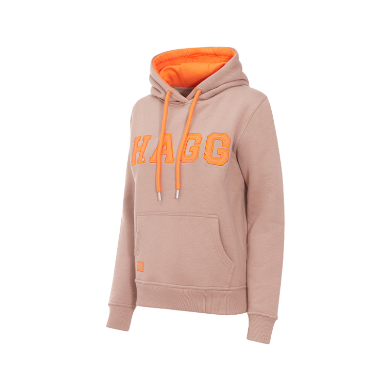 Hagg - Sweat à capuche femme marron glacé/ orange