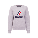 Hagg - Dames ronde hals sweater grijs | - Ohlala