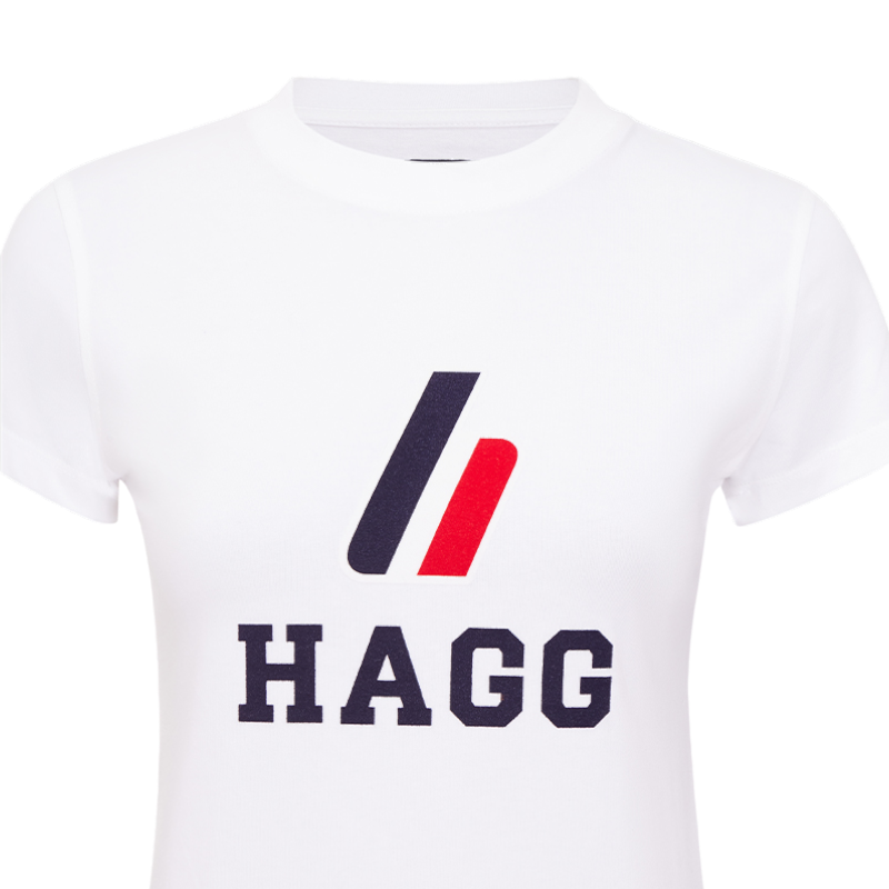 Hagg - T-shirt manches courtes femme blanc/ marine