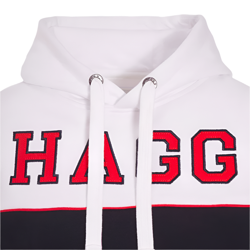 Hagg - Sweat hoodie à capuche blanc / marine