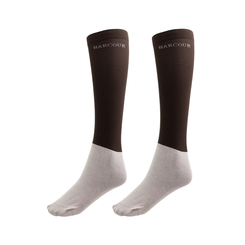 Harcour - Chaussettes d'équitation unisexe Vaya cacao (x2)