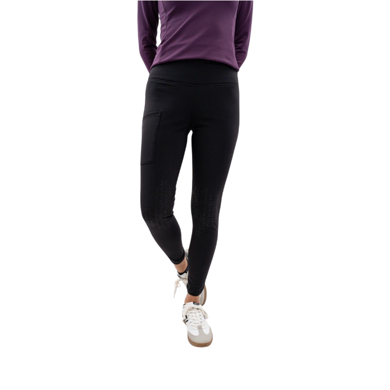 Harcour - Legging d'équitation polaire femme Lili noir