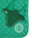 Harcour - Set dressagezadeldekje Sunny en oornetje Funny groen/ light gold | - Ohlala