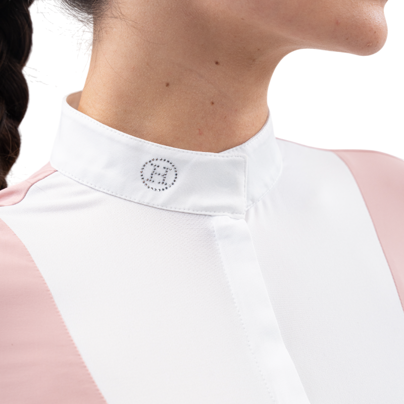 Harcour - Polo de concours manches longues femme Stella pivoine