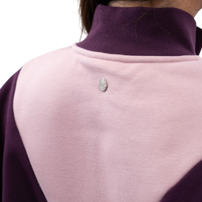 Harcour - Sweat col montant femme Ambre figue/ pivoine