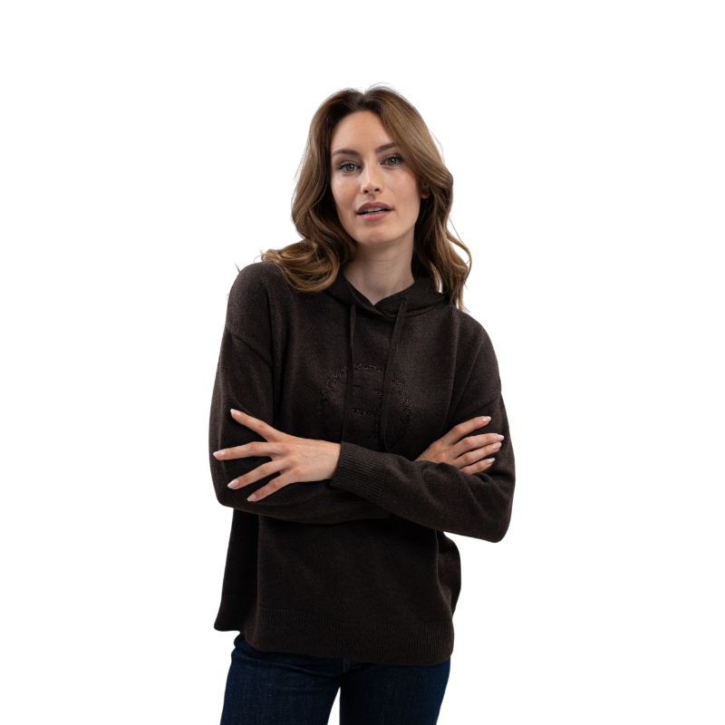Harcour - Sweat en maille femme Aurelia cacao