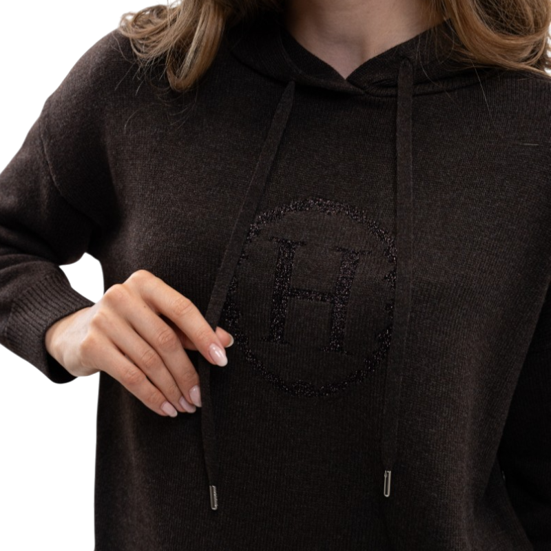 Harcour - Sweat en maille femme Aurelia cacao