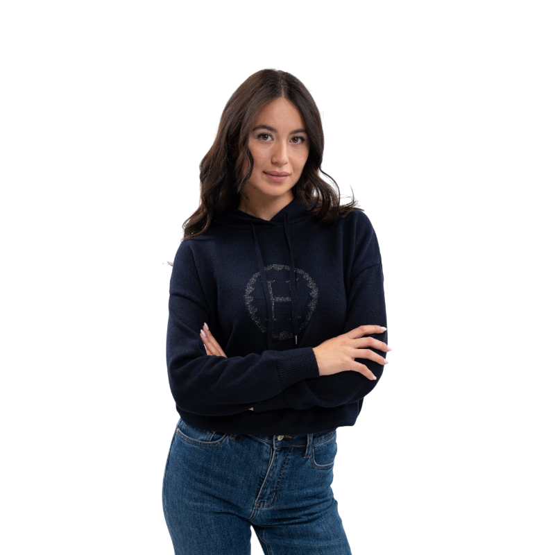 Harcour - Sweat en maille femme Aurelia marine