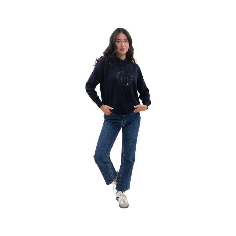Harcour - Sweat en maille femme Aurelia marine