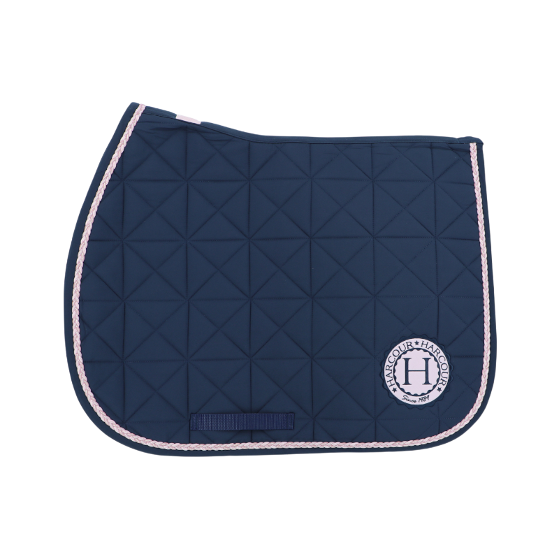 Harcour - Tapis de selle Suze marine/ rose