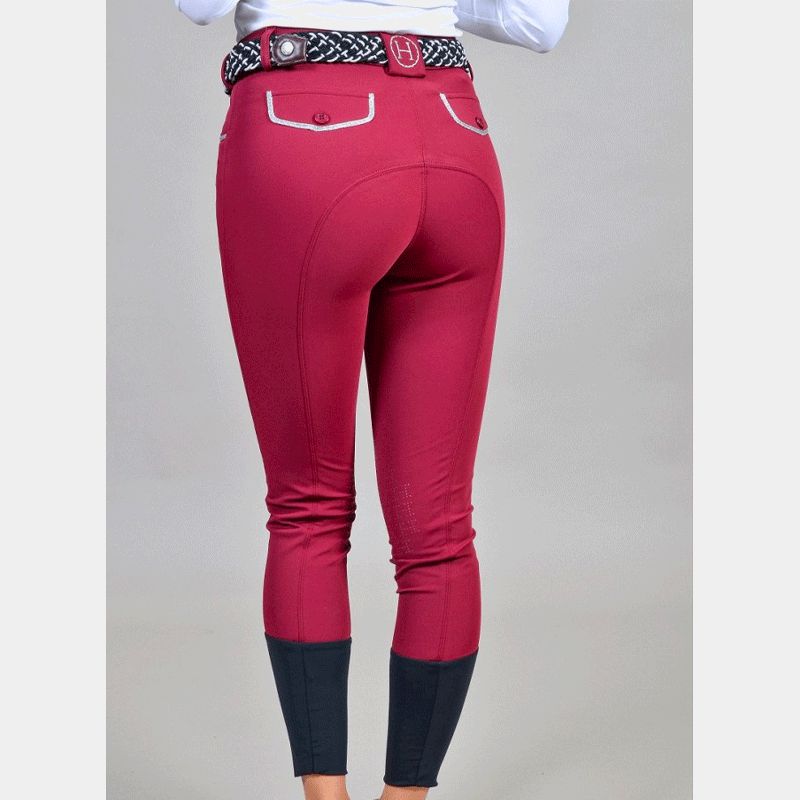 Harcour - Pantalon d'équitation fix system grip femme Jaltika bordeaux | - Ohlala