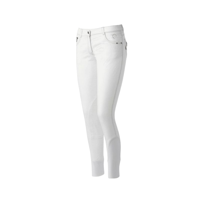 Equithème - Pantalon d'équitation femme Jean Texas Blanc