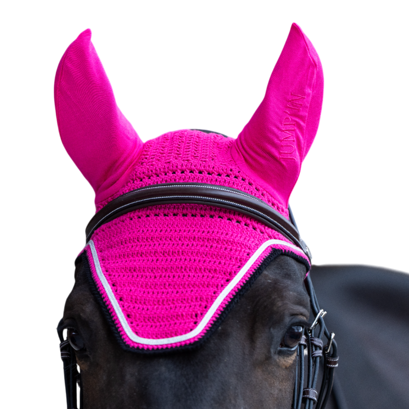 Jump'In - Bonnet pour chevaux Balthazar fuschia/ noir