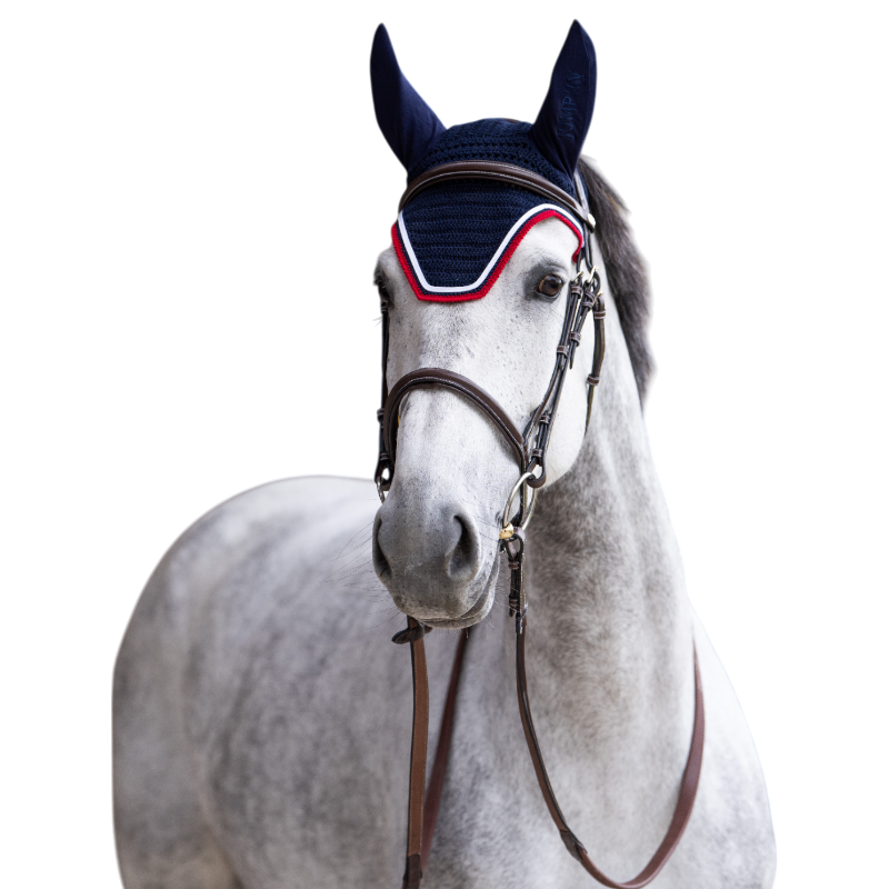 Jump'In - Bonnet pour chevaux Balthazar marine/ rouge