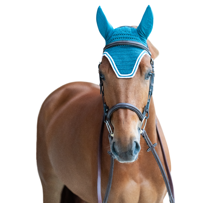 Jump'In - Bonnet pour chevaux Balthazar lagon/ blanc