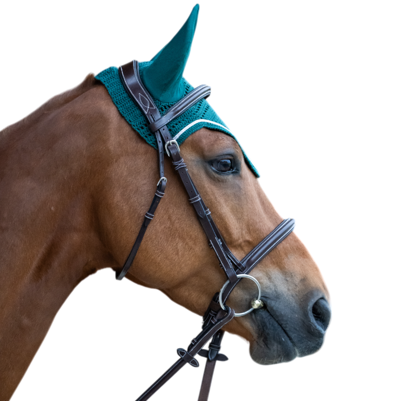 Jump'In - Bonnet pour chevaux Balthazar vert/ lurex