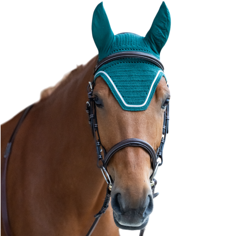 Jump'In - Bonnet pour chevaux Balthazar vert/ lurex