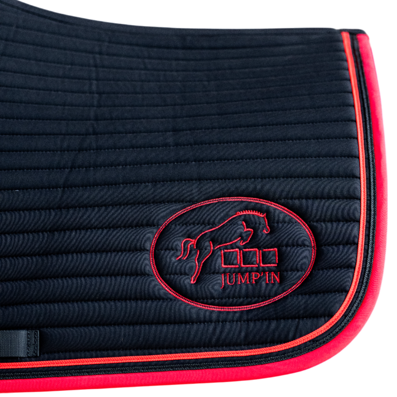 Jump'In - Tapis de selle Balthazar noir/ rouge | - Ohlala