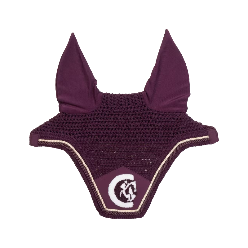 Kentucky Horsewear - Bonnet pour chevaux anti-bruits Wellington 3D Logo Rope violet | - Ohlala